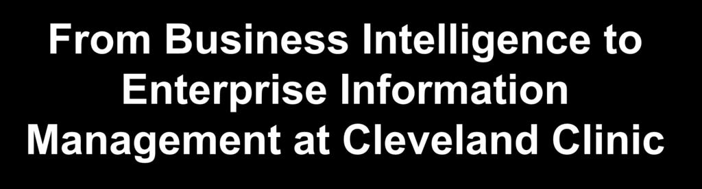 From Business Intelligence to