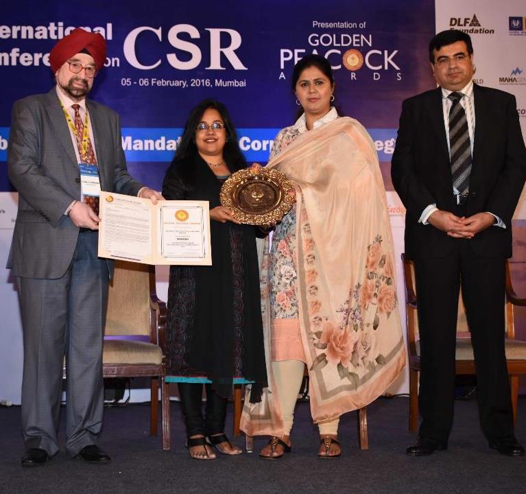AWARDS AND RECOGNITION 2015 Golden Peacock Award for CSR - selected among 391 nominated organizations.