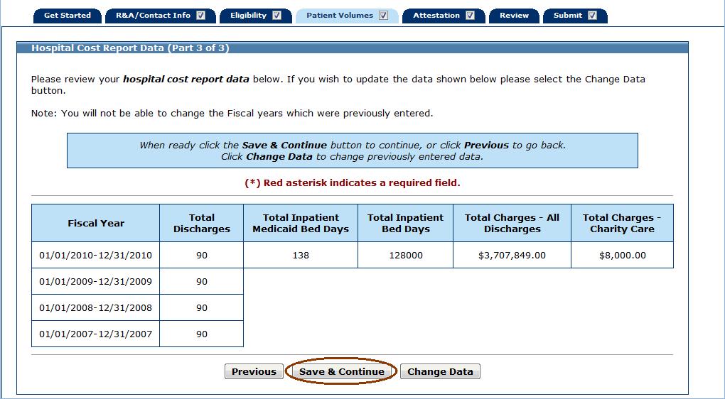 Change Hospital Cost Report Data MAPIR User Guide for Eligible Hospitals Once you have submitted the application, MAPIR recalculates the incentive payment for that year based on the revised