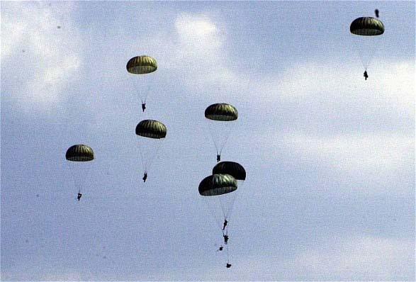 AIRBORNE TROOPS JUMPING INTO HOT ZONE
