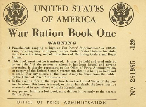 Rationing During the war, Americans were