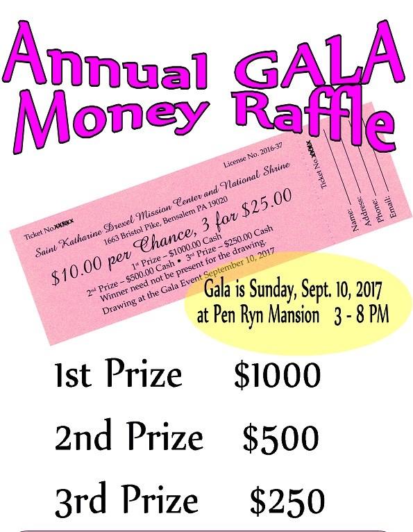Sisters of the Blessed Sacrament Raffle tickets