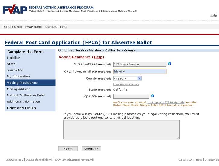 The Online Assistants offer point-and-click assistance and produce printable forms that