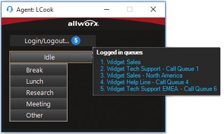 Queue status 1 One-click acess to Allworx View 2 Active system calls Enjoy easy,