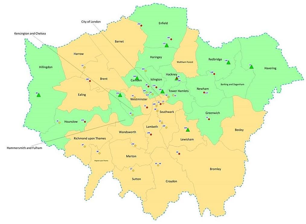 In July 2016 a review of progress in across the country was presented at the National safeguarding steering group, the map above shows the position in London, in order to progress quicker with