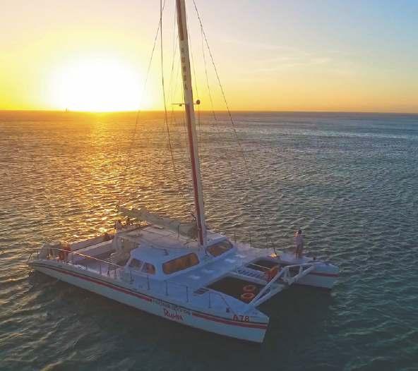 RED SAIL SPORTS Catamaran Sailing As the premier choice of activity, the Rumba, Fiesta, Balia and Goza catamarans grace the waters surrounding Palm Beach during romantic Sunset and Dinner Sails