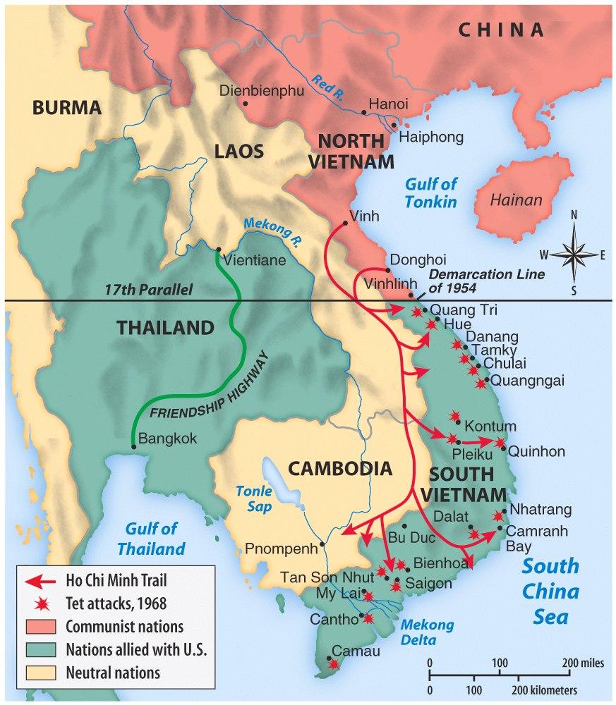 The Tet Offensive I. In 1968, the Vietcong launched the Tet Offensive against U.S. forces in Vietnam A. North Vietnamese forces launched a large scale attack on major South Vietnamese cities and U.S. military bases II.