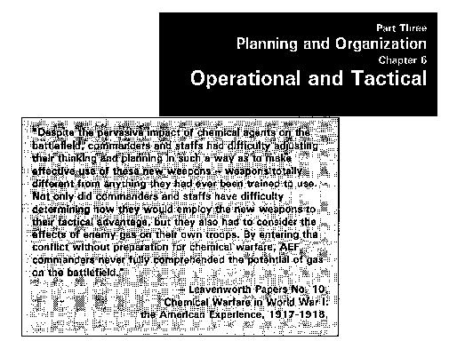 FM 3-100 Chptr 6 - Operational and Tactical Operational planning focuses on ensuring successful Tactical planning is a continuous process. mission execution.