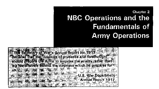 FM 3-100 Chptr 2 - NBC Operations and the Fundamentals of Army Operations FM 100-5, Operations, is the capstone doctrine describing how the Army fights.