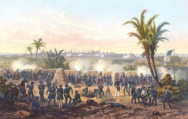The Mexican-American War The landing in Vera Cruz on 9 March 1847 was first large scale amphibious
