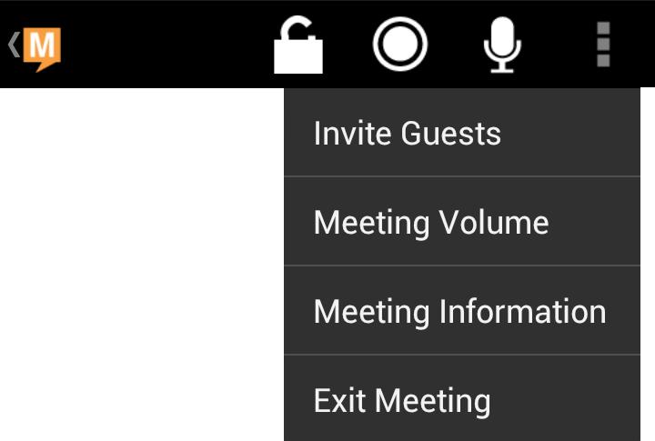 To unlock, touch Lock again. 3. RECORD Start recording your meeting. To stop recording, touch Record again.