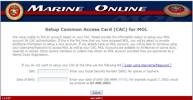 First, start by following our link to Marine Online (MOL) and Log in. STEP1, you can click the link for Individual Medical Record (IMR) Status.