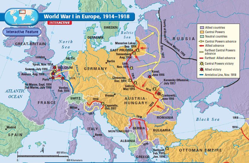 Because the Schlieffen Plan failed, the Central Powers were forced to fight a two-front war The fighting between Germany & France was known as the Western Front