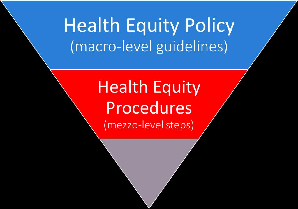 The HCPH Health Equity Infrastructure Health Equity Workplans Plans (micro-level actions) Apply a health equity lens to: 1.