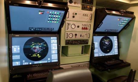 However, the new version of anti-air missile consoles are equipped with LCD displays and two touch screens for each operator.