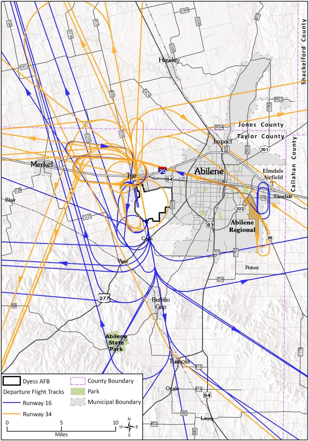 Figure 2 4 Dyess AFB Departure Flight Patterns