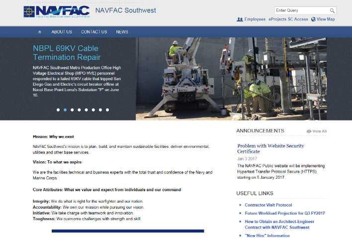 Future Workload Projections Search NAVFAC Southwest Future Workload Report at NAVFAC Southwest Homepage USEFUL LINKS http://www.navfac.navy.
