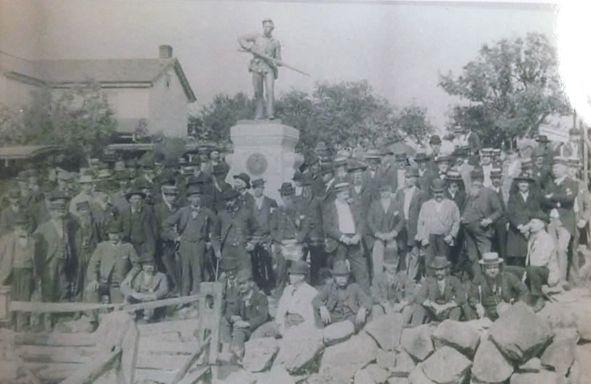 Many of the veterans of the 111th returned to Gettysburg in 1891 for the dedication of the regimental monument (right), and returned, fewer each time, for successive anniversaries of the battle,