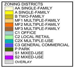 zoned C2X Multiple-Use, and the applicable zoning in the