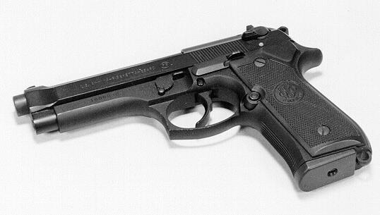 M9 Equipment Information Primary function: Semiautomatic pistol Builder: Beretta and Beretta USA Length: 8.54 inches (21.69 centimeters) Width: 1.50 inches (3.81 centimeters) Height: 5.