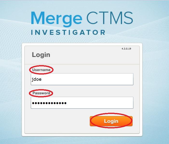 Logging into CTMS CTMS is web-based. In order to access the application, click the URL provided to you by USF s CTMS Database Administrator.