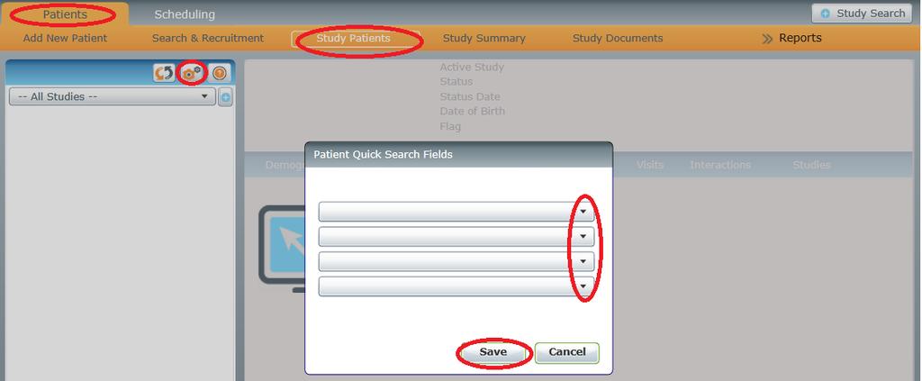 How to Locate a Patient s Profile 1. Go to the Patients module and click Study Patients. 2.