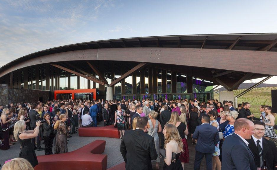 Guests soak up spectacular views and atmosphere at the 2016 Canberra Region Tourism Awards Gala Event held at the National Arboretum Canberra. IMAGE COURTESY DEVELOPING AGENTS. Example: 5.