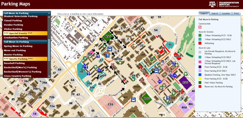 Move In Parking Map