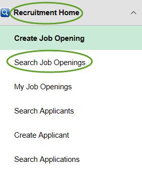 Step 2B - Review Applicants Prior to Advertising Closure Hiring Team/Selection Committee Members Hiring Team / Selection Committee members can access Job Openings before the