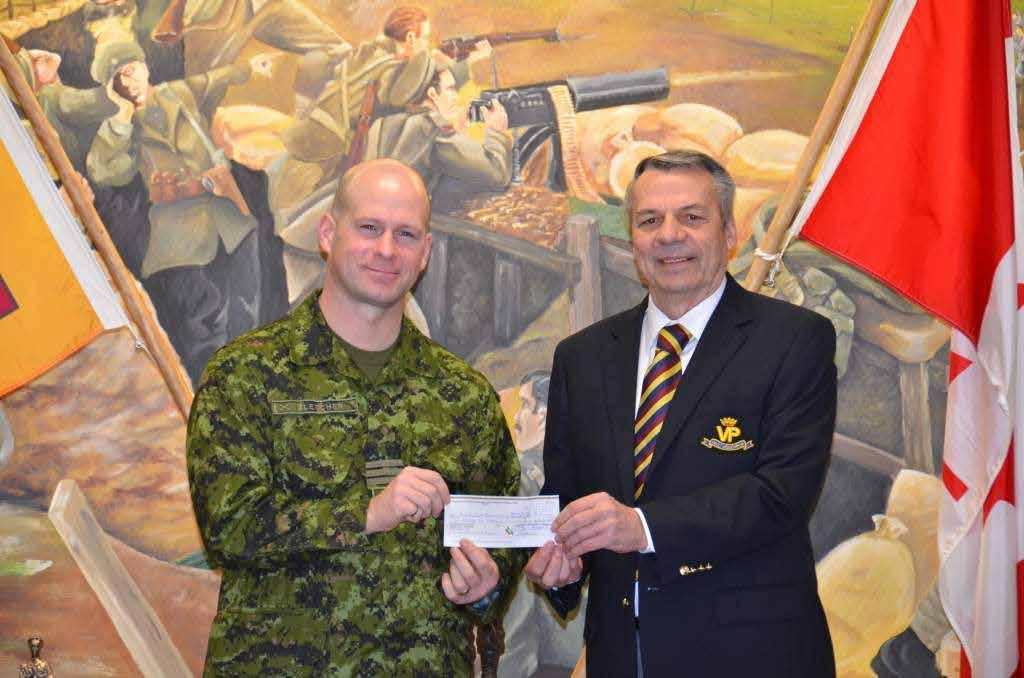 PPCLI Association gifts the Regiment by Capt R. Dumas As photographed, Vice President West, PPCLI Association, Mr.