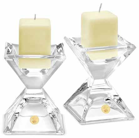 C801-G Crystal candle holders inset with