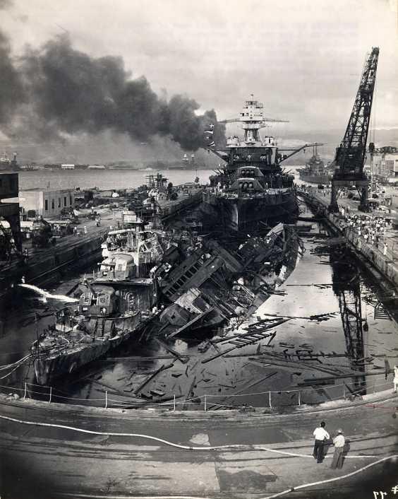 OVERALL: On December 7, 1941, Japan surprise attacks Pearl Harbor Japan dropped bombs on naval port Japan destroyed many navy vessels and