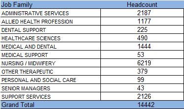 Workforce Plan 2016-2019 Headcount Table 17: NHS Grampian Headcount as at 31 March 2016 Table 18: NHS Grampian Headcount by Job Family as at 31 March 2016 7000 6000 6219 5000 4000 3000 2000 1000 0