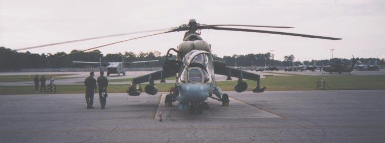 Opposing force assets include the MI-24 Hinf shown here being prepared for its next air assault on Blue Forces.