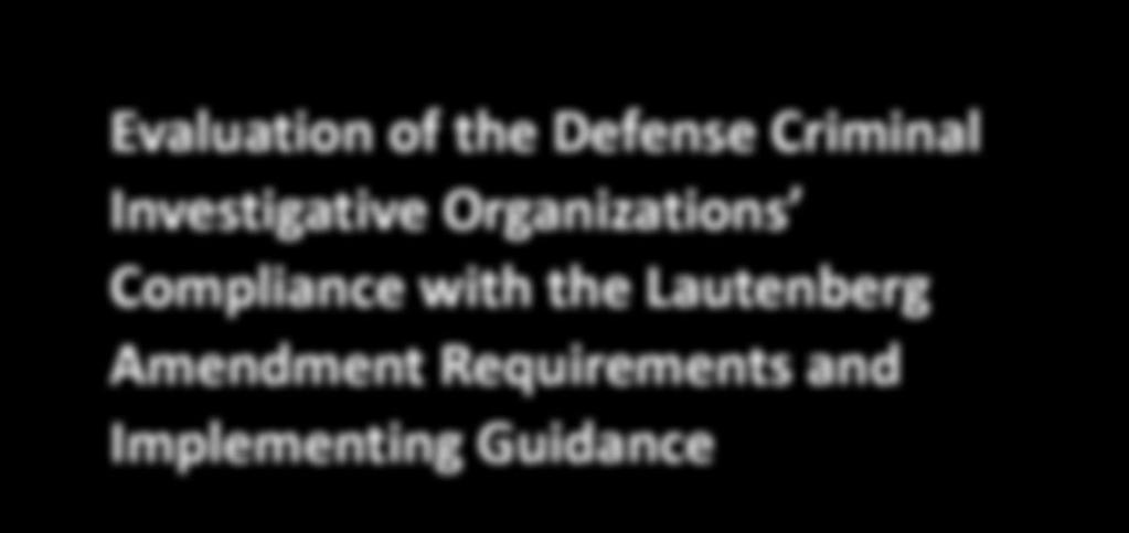 Organizations Compliance with the Lautenberg