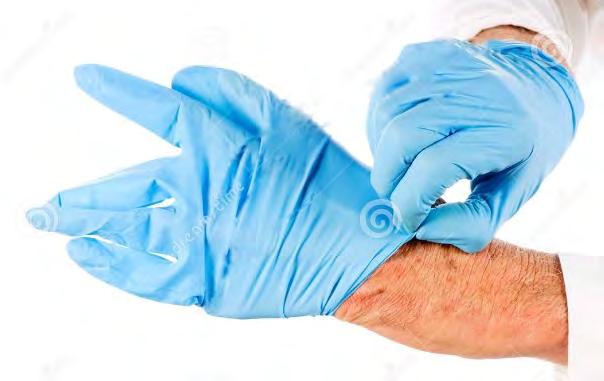 to be worn. If the individual has secretions (excessive body fluids) from a site, gloves are worn.