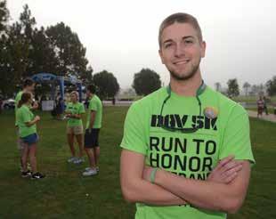 Karl Bragg is one of dozens of Northern Kentucky University students who invested 15 to 20 hours each during the preparation and execution of the DAV 5K races in Cincinnati and San Diego.