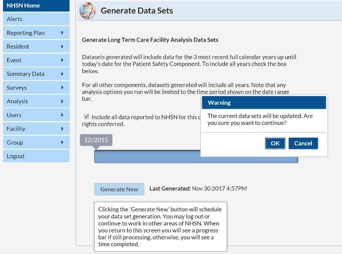 Generate Data Sets Select Analysis