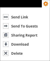 WEB MEETING FEATURES WORKING WITH FILES Click the gear button next to a file to display file options.