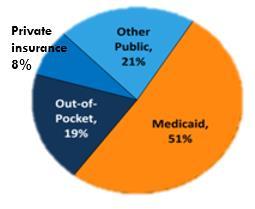 What percentage of all long-term services and supports in the U.S.