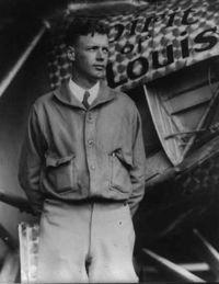 Charles A. Lindbergh Set a record flying The Spirit of St. Louis non-stop from St.