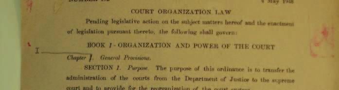 9e Court Organization Law as published in the Official Gazette of USAMGIK (4