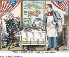 The Debate Over Empire President McKinley (the waiter) prepares to take Uncle Sam s order.