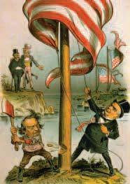Analyzing VISUALS President McKinley raises the American flag over the Philippines while William Jennings Bryan tries to chop it down. 1.