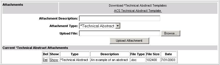 At the bottom of the sections in some grant applications, you can attach a file like an MS Word abstract file - to your application.
