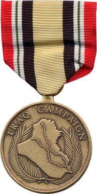 Table 3. CE&S Medals (in Alphabetical Order) Iraq Campaign Medal: On a bronze medal 1 1/4 inches in diameter the relief of Iraq, surmounted by two lines throughout, surmounting a palm wreath.