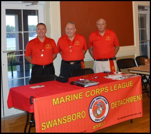 PHOTO GALLERY Page 8 Marine Corps League Swansboro Detachment #1407 Commandant Tim Manchester, Chaplain Don Broussard and Judge Advocate Bill Ayers were on hand at the Wounded Warrior Battalion-East