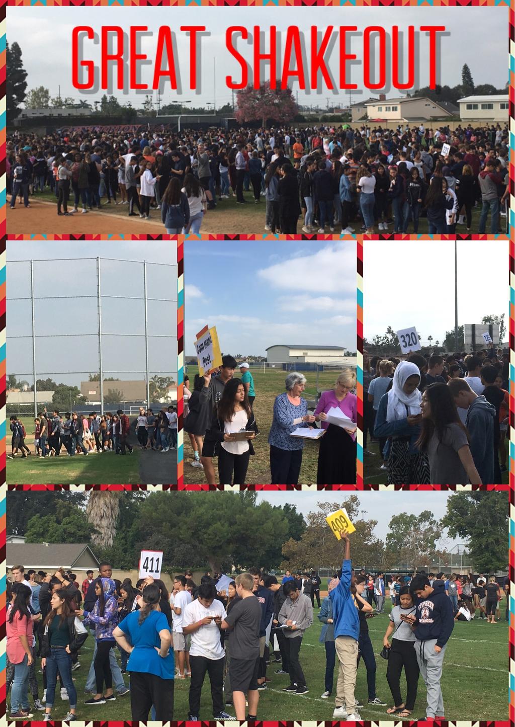 Cypress High School Earlier today, Cypress High School joined more than 10 million Californians for the Great ShakeOut Earthquake Drill.