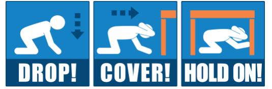 Federal, State, and local emergency management experts and other official preparedness organizations all agree that Drop, Cover, and Hold On is the appropriate action to reduce injury and death