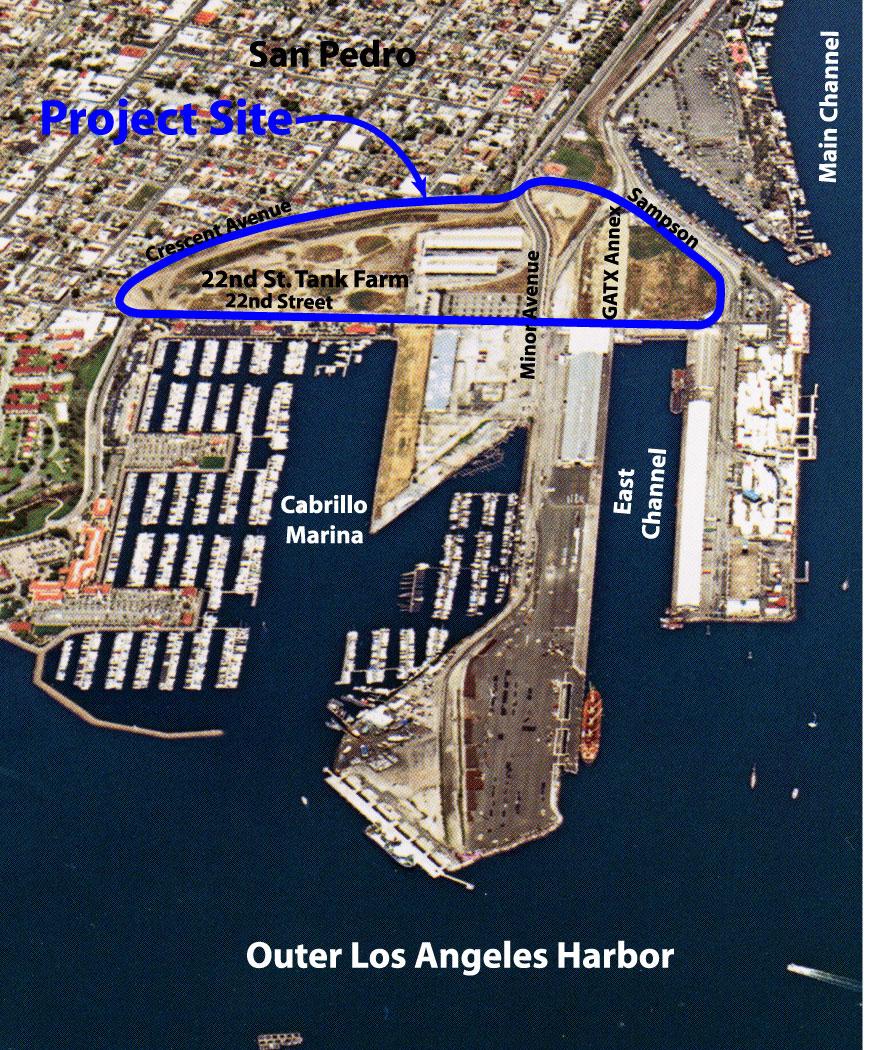 II. project location The proposed sports complex site is located in the community of san pedro in the los angeles harbor district of the city of Los angeles, in Port master Plan area 2 - West Bank.